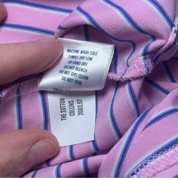 Holderness & Bourne Mens Tailored Fit Striped Golf Polo Shirt Pink Blue Size L - Picture 12 of 12